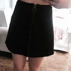 Free People Velvet A Line High Waisted Skirt